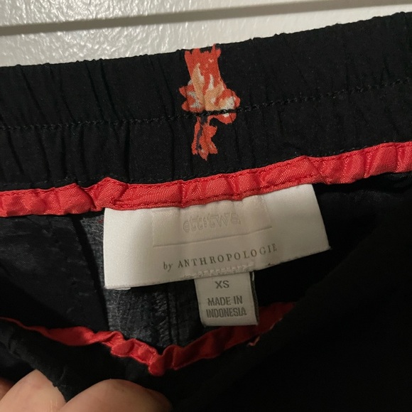 Ett:TWA by Anthropologie black floral wide leg high rise pull on pant - Picture 5 of 6